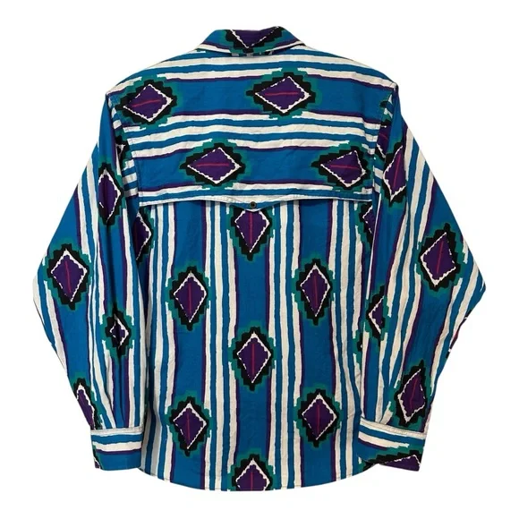 Vintage Ruddock Bros Western Roper Rodeo Button Down Colourful Long Sleeve Small - Picture 4 of 16